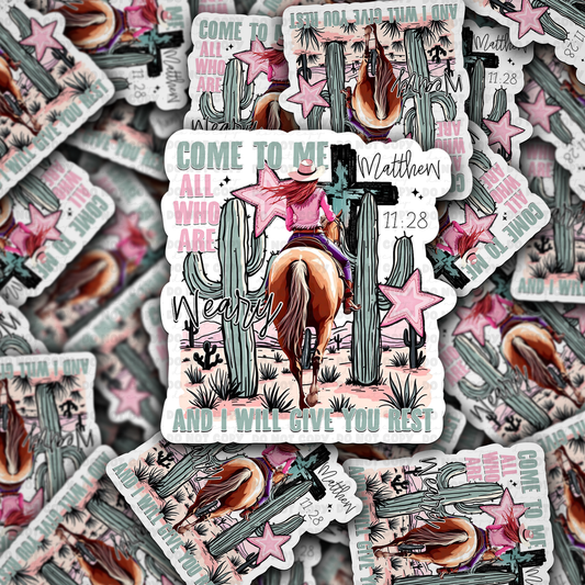 DC 1912 - Come to me all who are weary Die Cut Sticker