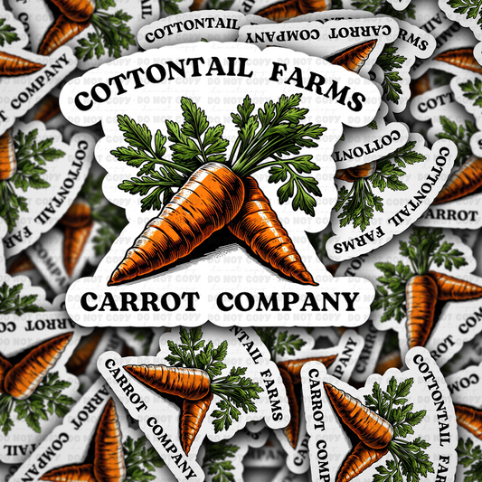 DC 1508 - Cottontail farms carrot company die cut sticker