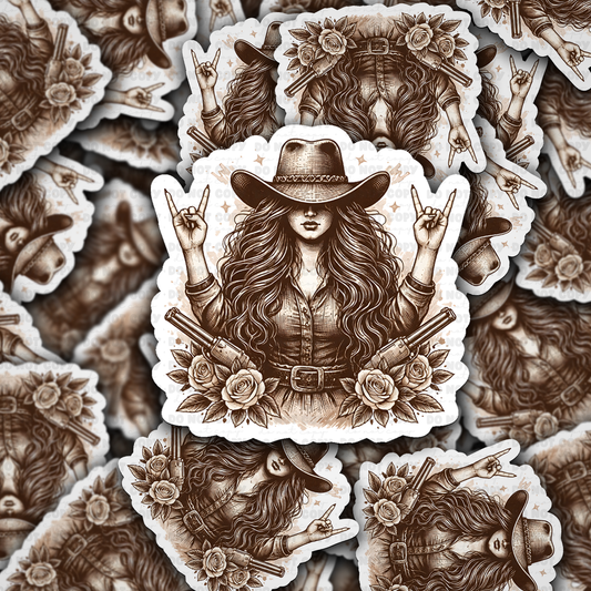 DS 2783 - Western Cowgirl Die Cut sticker