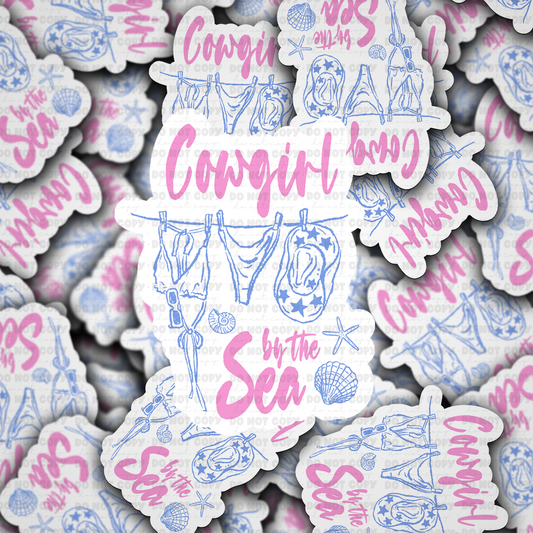 DS 2782 - Cowgirl by the sea Die Cut sticker