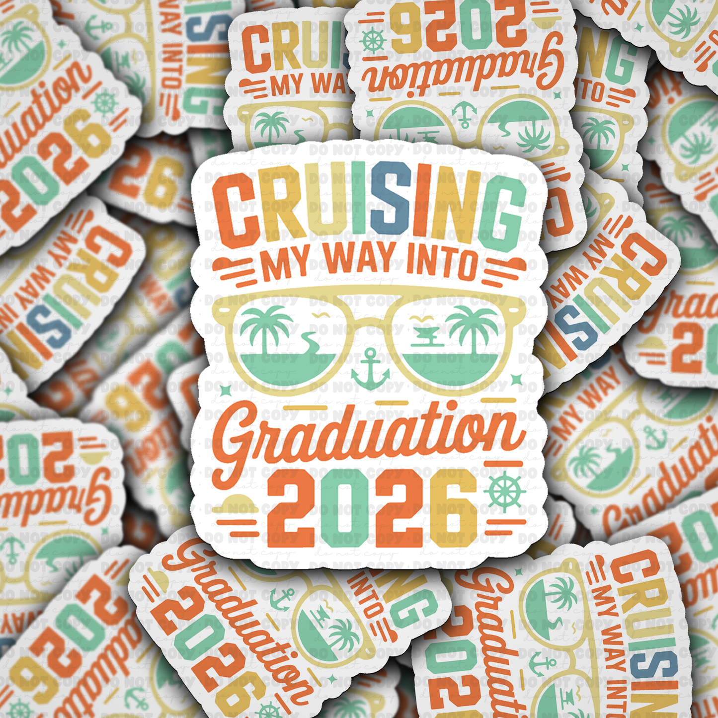 DS 2931 -  Cruising My Way into Graduation Die Cut sticker