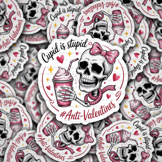 DS -2421 - Cupid is stupid anti-valentine's Die Cut Sticker