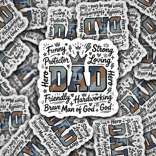 DS 3042 - King Dad Die Cut sticker