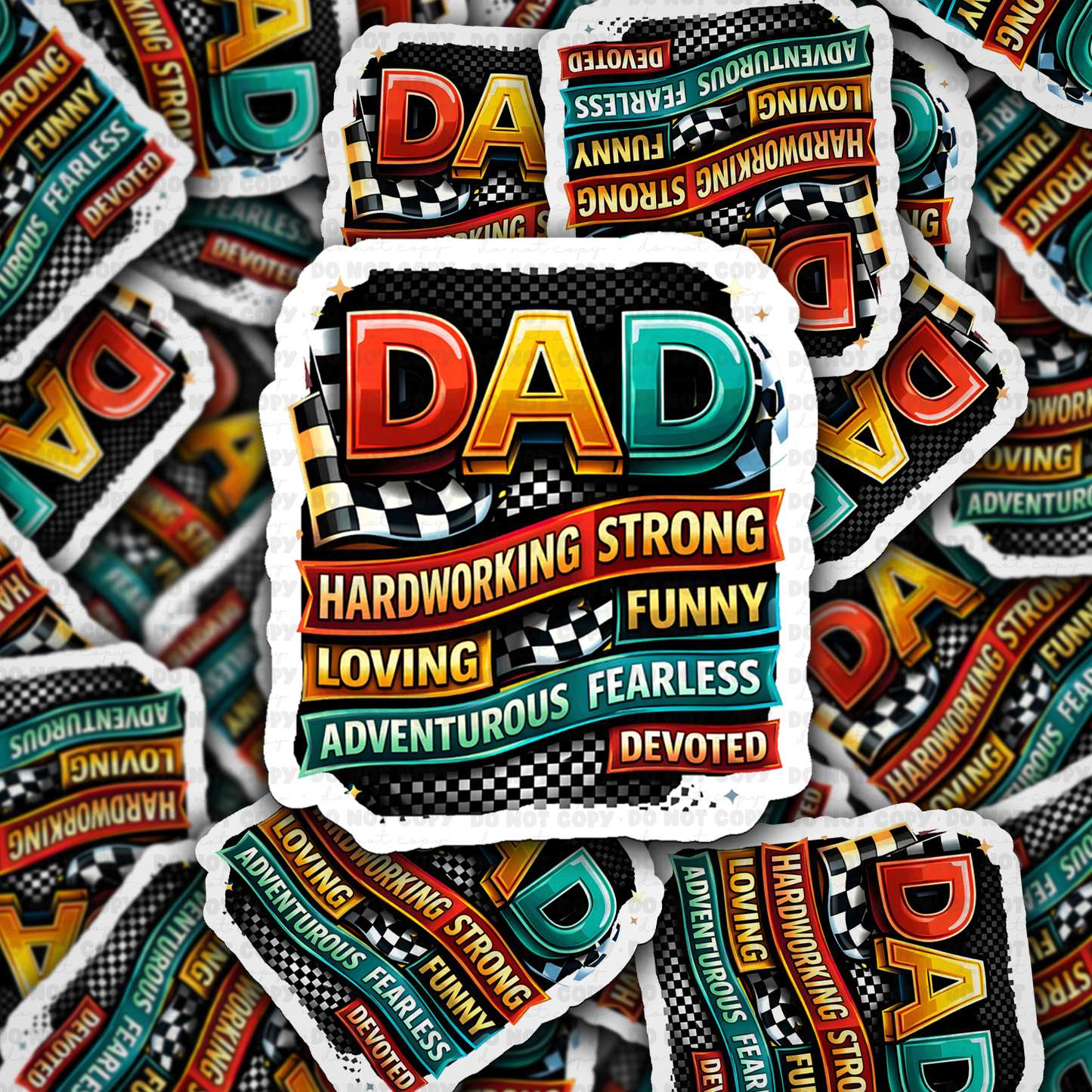 DS 3039 - Dad Hardworking Die Cut sticker