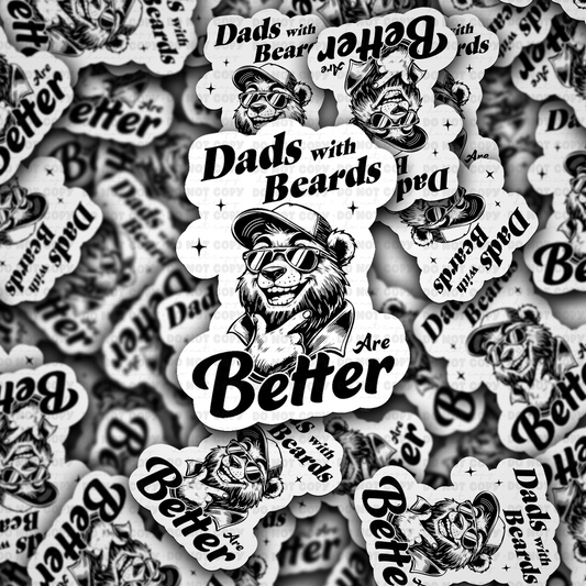 DC 1936 - Dads with beards are better Die Cut Sticker