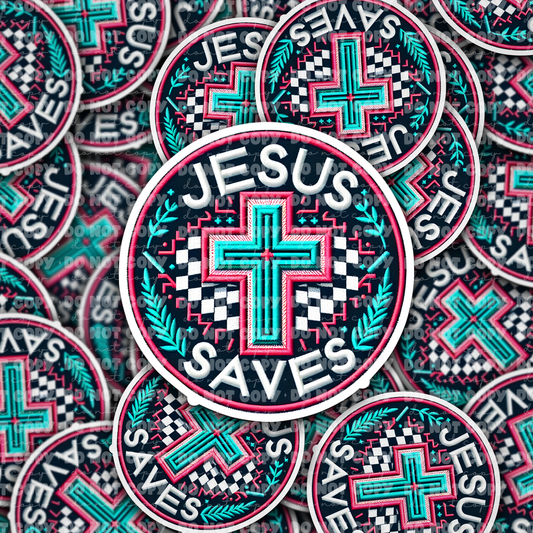 DC 1051 Jesus Saves Die cut sticker