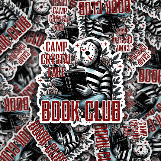 DC 1142 camp crystal lake book club  Die cut sticker