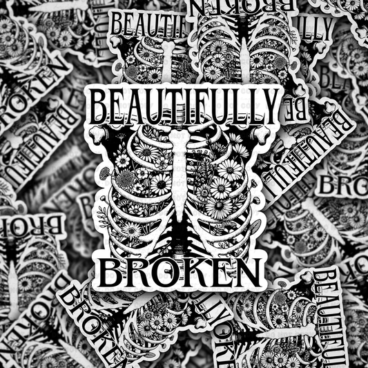 DC 1163 Beautifully Broken Die cut sticker