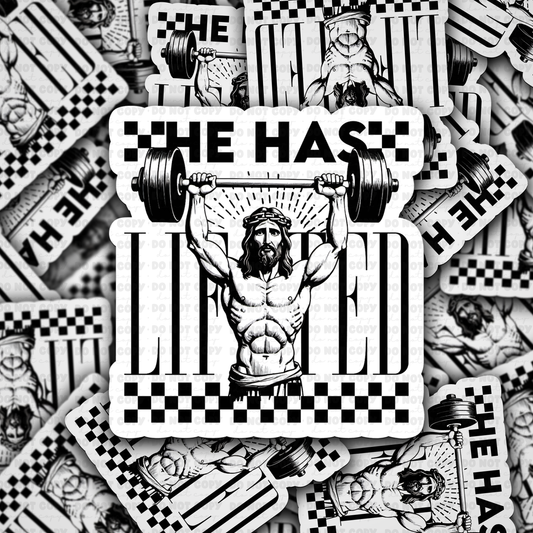DC 1165 He has lifted Die cut sticker