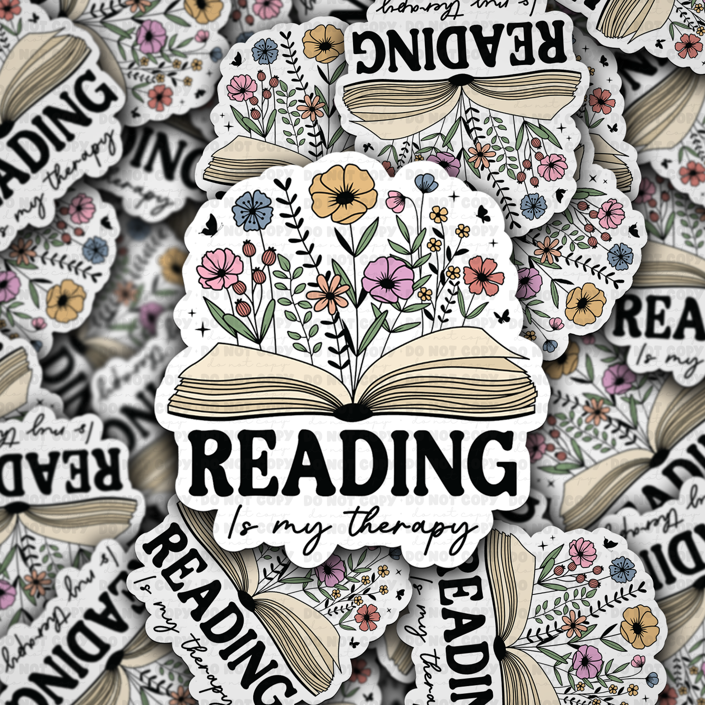 DC 1176 Reading is my therapy Die cut sticker