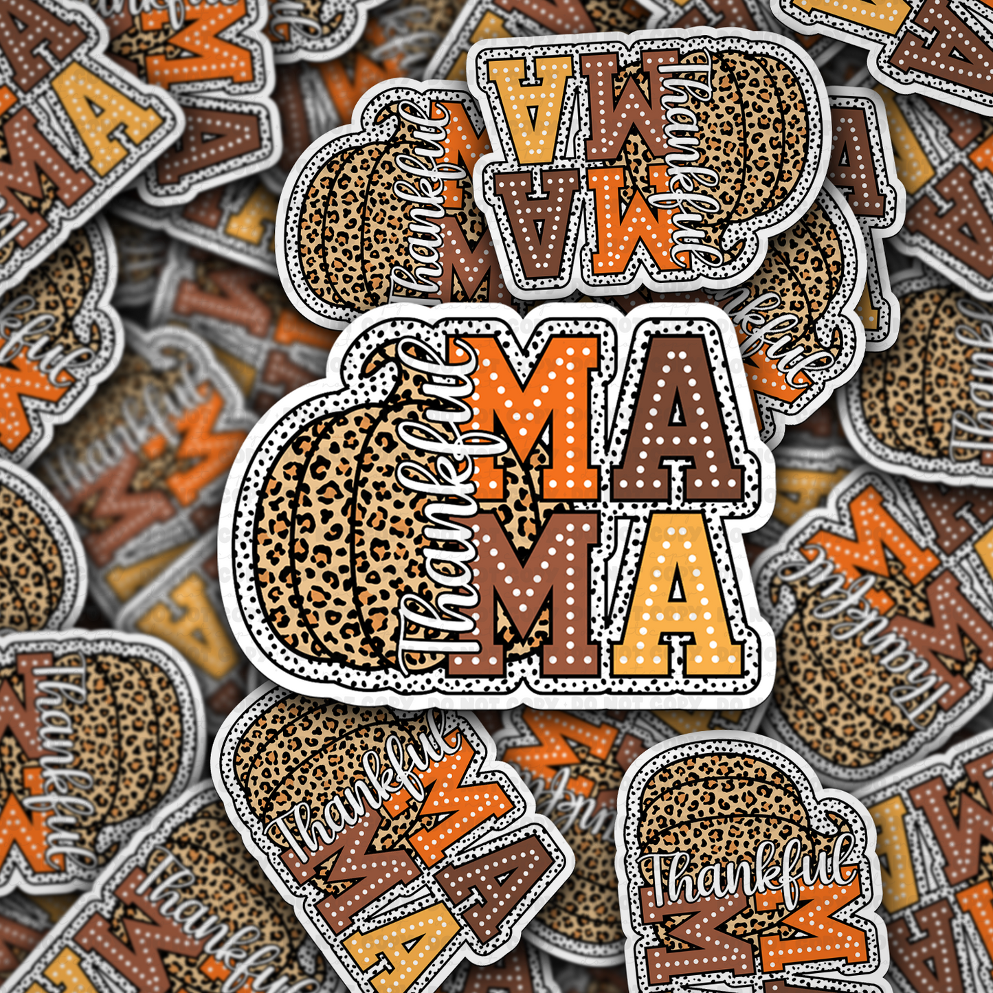 DC 1178 Thankful Mama Die cut sticker