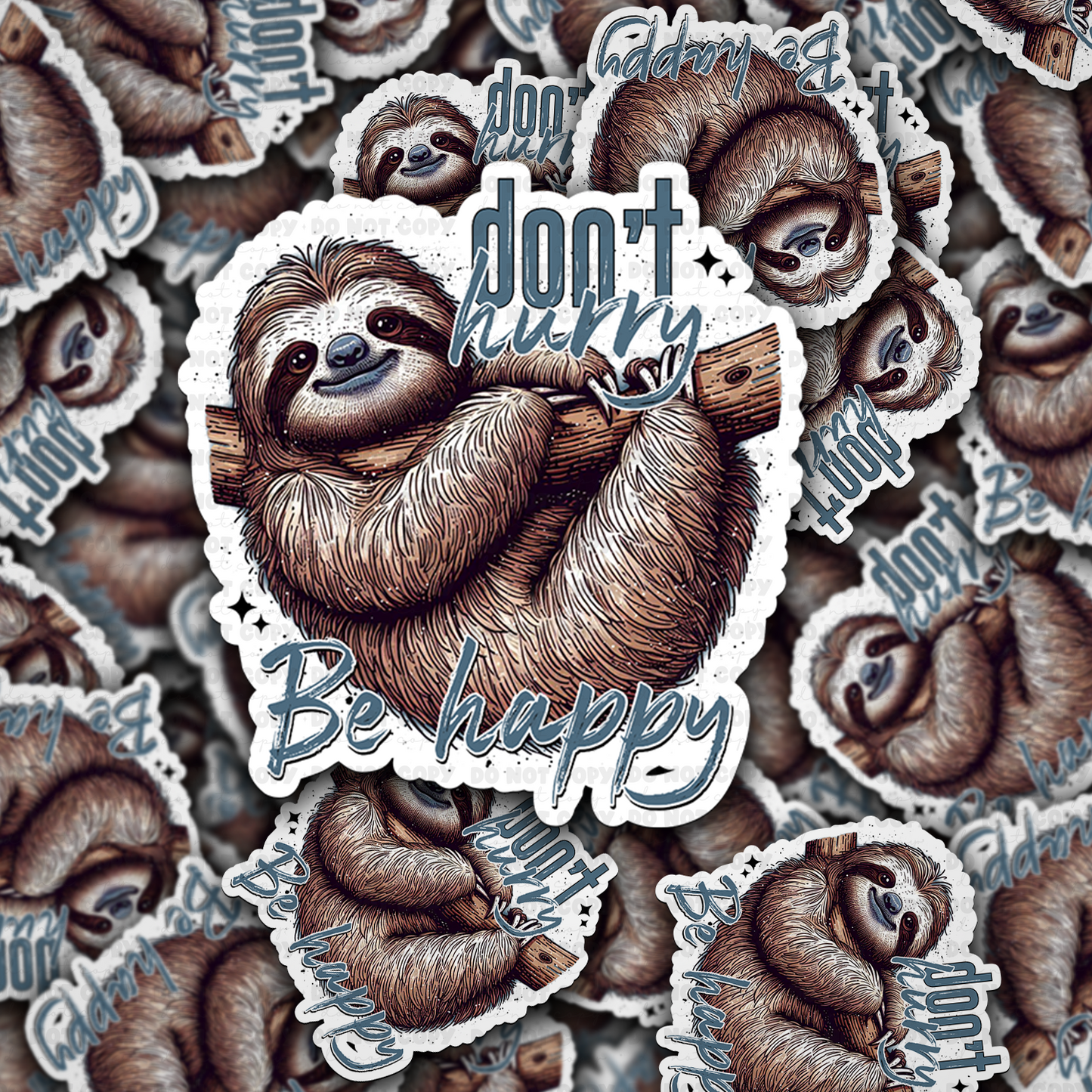 DC 1386 - Don't hurry be happy die cut sticker