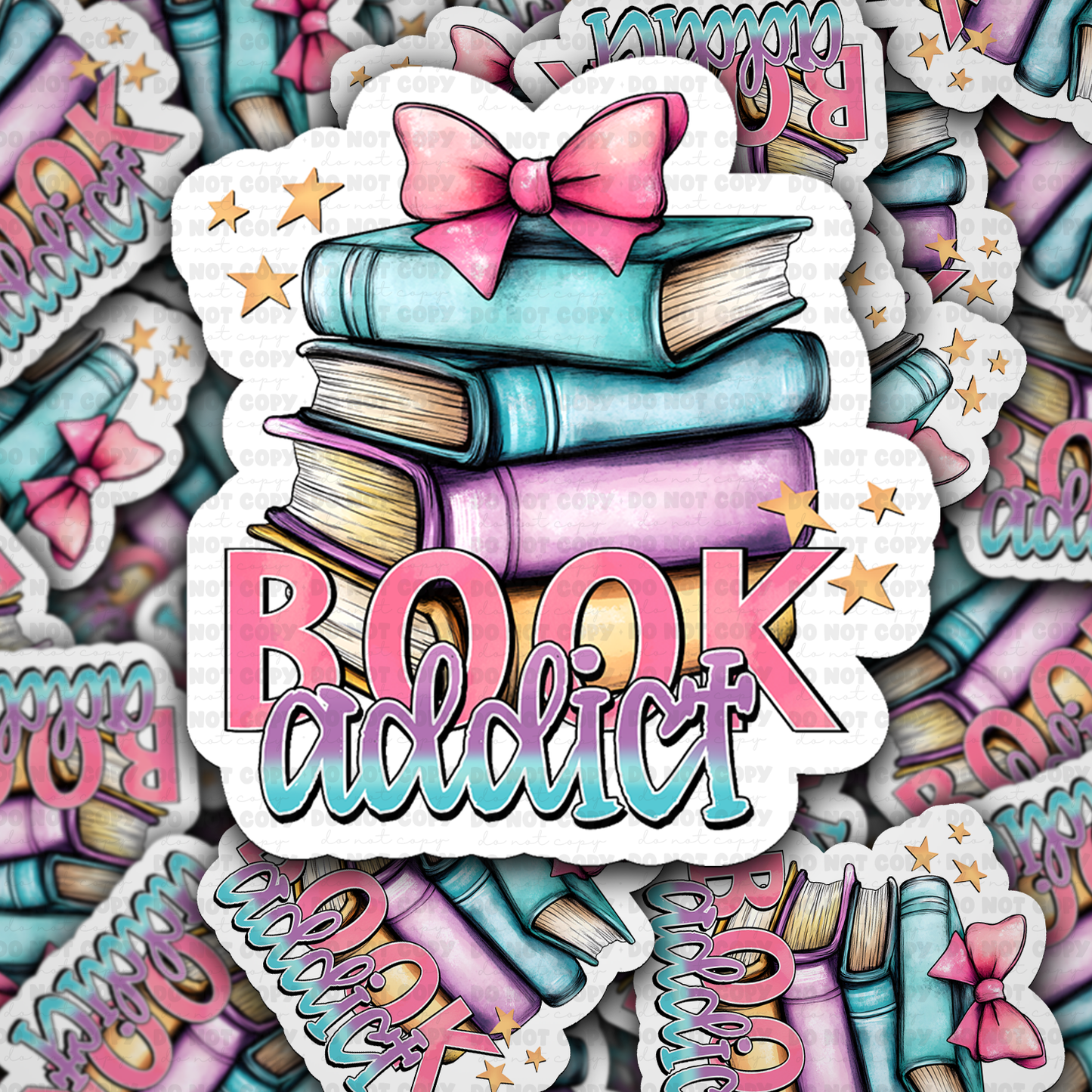DC 1392 - book addict die cut sticker