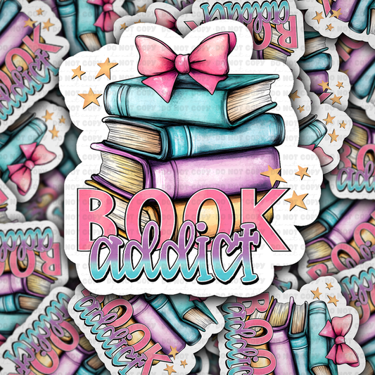 DC 1392 - book addict die cut sticker