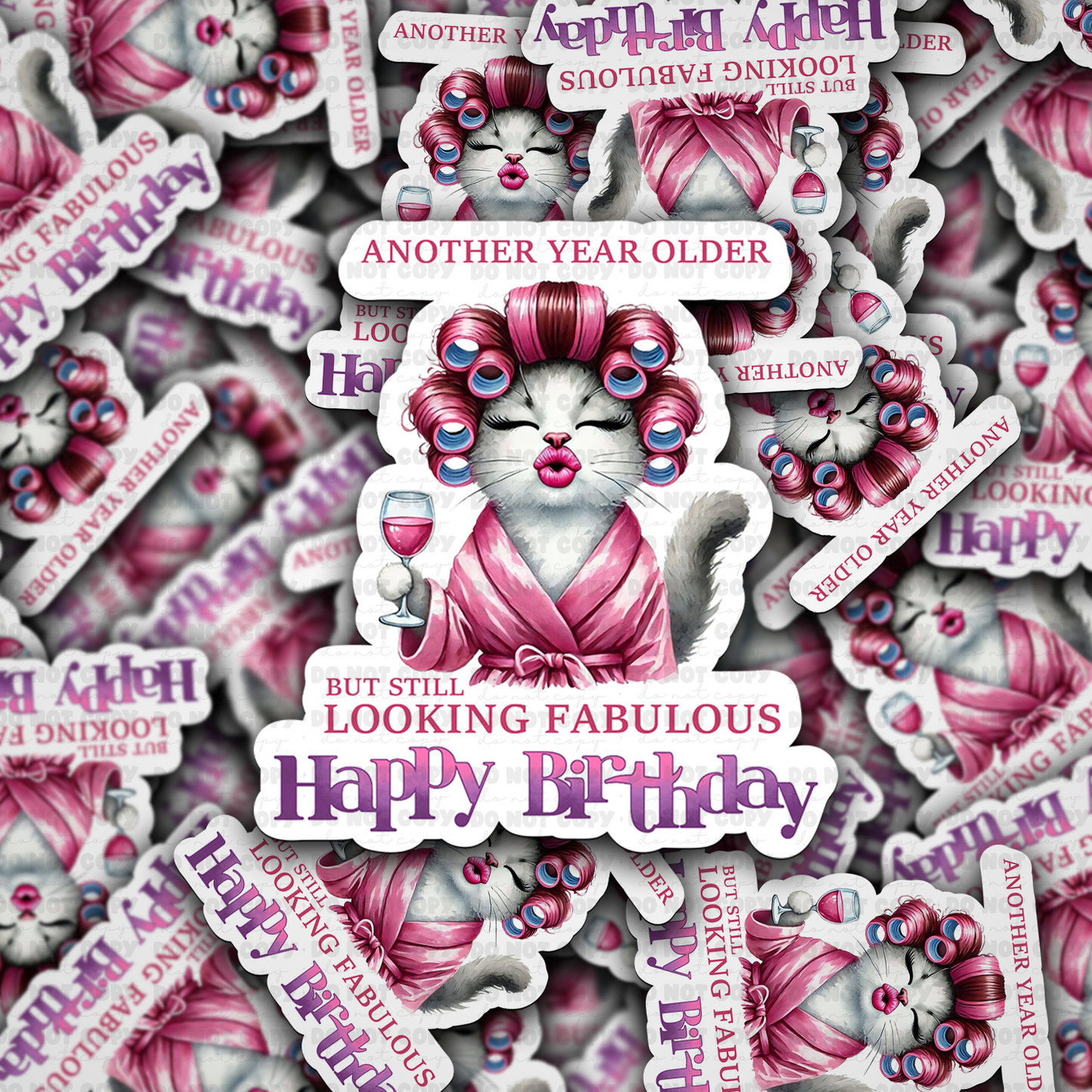DC 1537  - Another year older Happy Birthday Die Cut Sticker