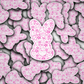DC 1539 - Pink lace Easter bunny Die Cut Sticker