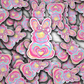 DC 1549- Pink Easter bunny Die Cut Sticker