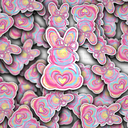 DC 1549- Pink Easter bunny Die Cut Sticker