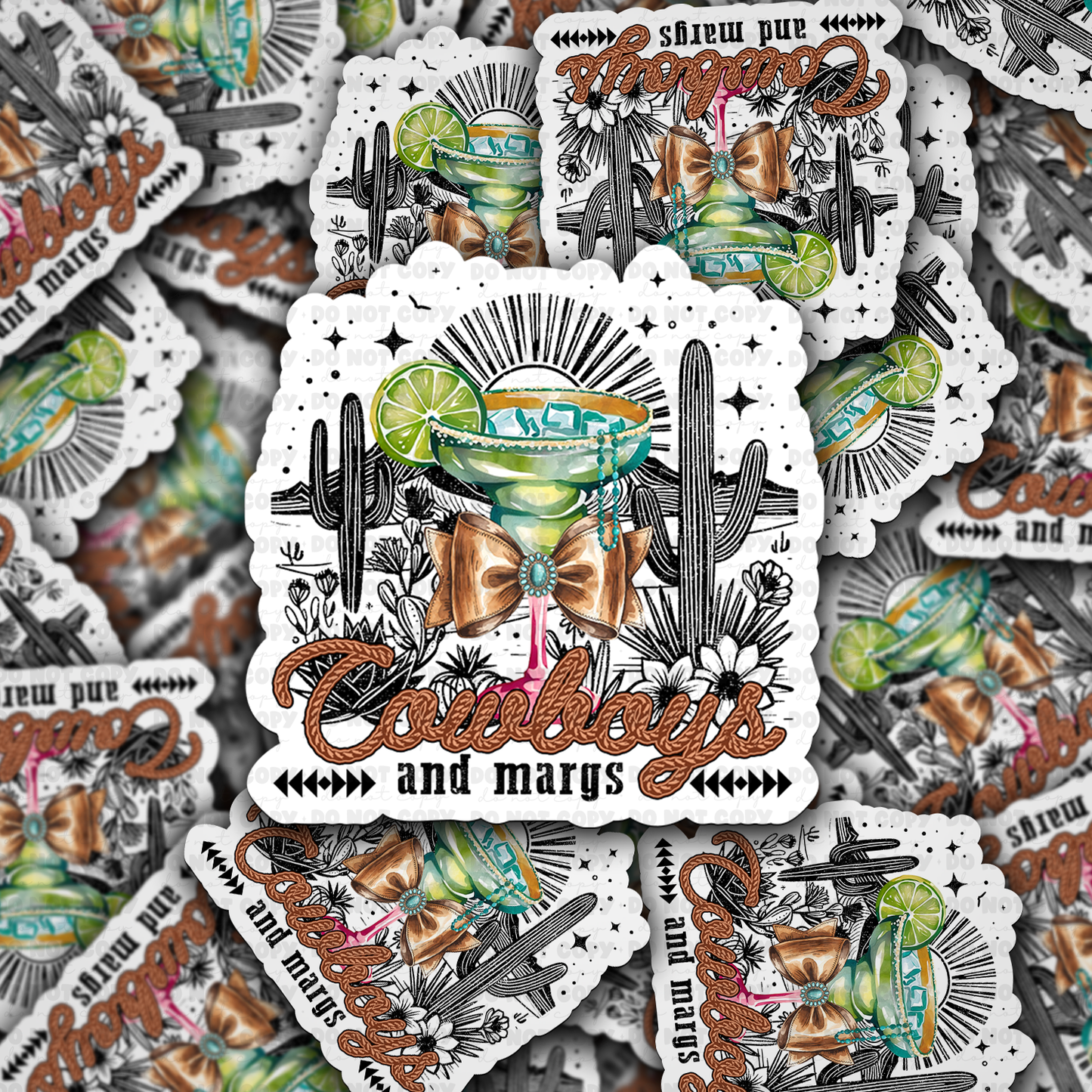 DC 1555- Cowboys and margs Die Cut Sticker
