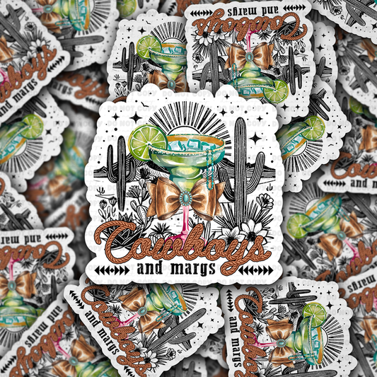 DC 1555- Cowboys and margs Die Cut Sticker