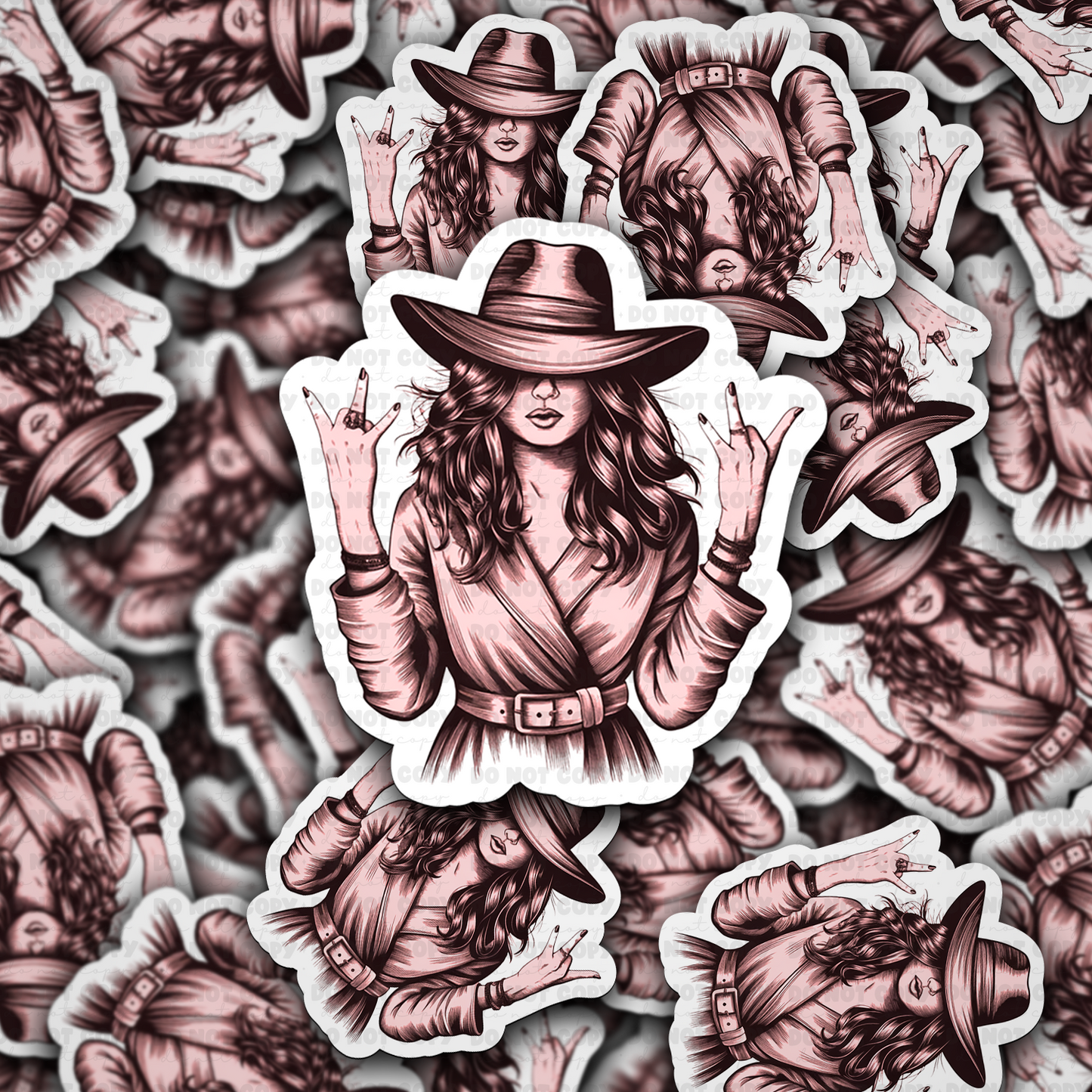 DC 1568 - classy cowgirl Die Cut Sticker