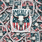 DC 1572 - America skull die cut Sticker
