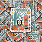 DC 1573 - Turquoise and cowboys Die Cut Sticker