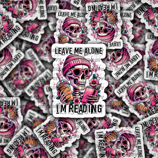 DC728 Leave me alone Im reading Die cut sticker 3-5 Business Day TAT