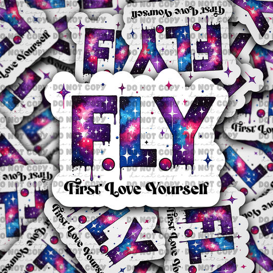 DC729 Fly first love yourself Die cut sticker 3-5 Business Day TAT