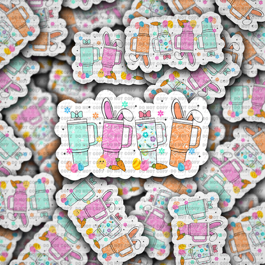 DC766 Easter cups Die cut sticker 3-5 Business Day TAT