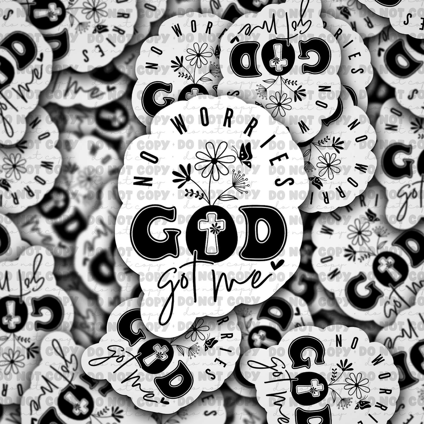 DC 777 No worries god got me Die cut sticker 3-5 Business Day TAT