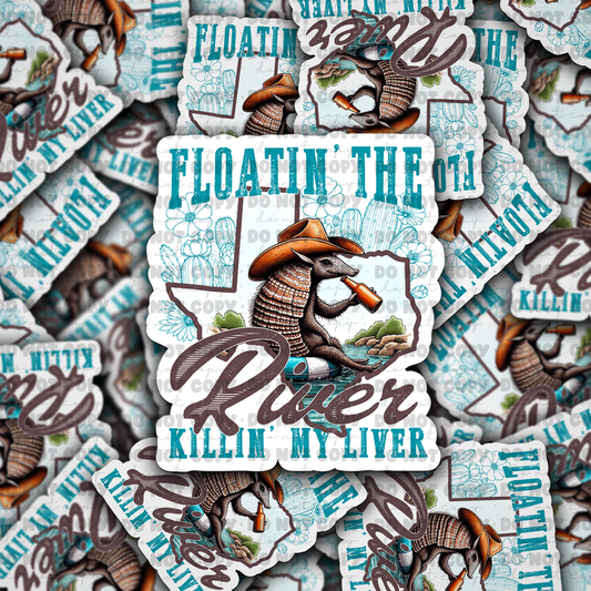 DC 808 Floatin the river Die cut sticker 3-5 Business Day TAT