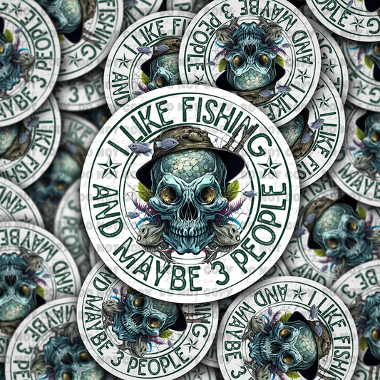 DC 814 I like fishing Die cut sticker 3-5 Business Day TAT