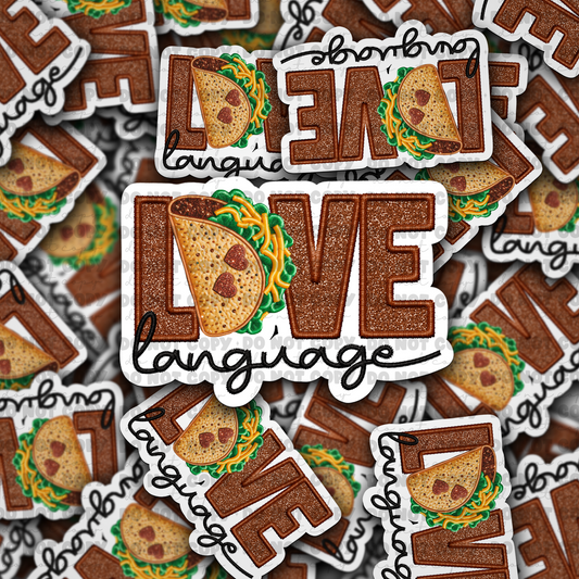 DC 822 Taco love language Die cut sticker 3-5 Business Day TAT