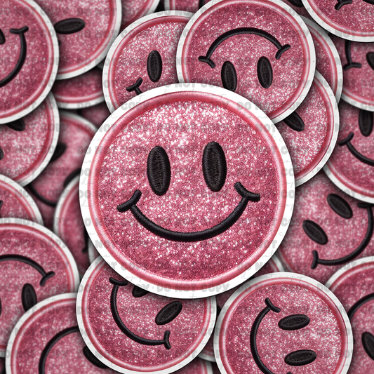 DC 823 Pink smiley Die cut sticker 3-5 Business Day TAT