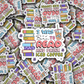 DC 831  I was born to read Die cut sticker 3-5 Business Day TAT