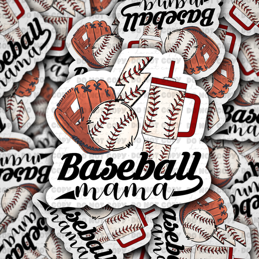 DC 855 baseball mama cup Die cut sticker 3-5 Business Day TAT