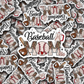 DC 861 Baseball mom Die cut sticker 3-5 Business Day TAT