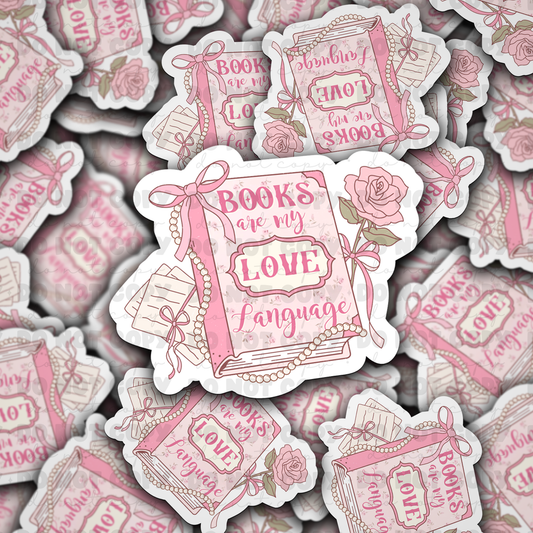 DC 909 Books are my love language Die cut sticker 3-5 Business Day TAT