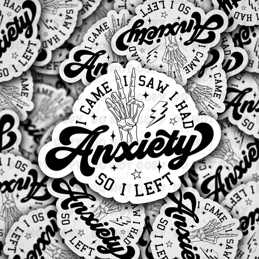 DC 927 I came I saw I had anxiety Die cut sticker 3-5 Business Day TAT