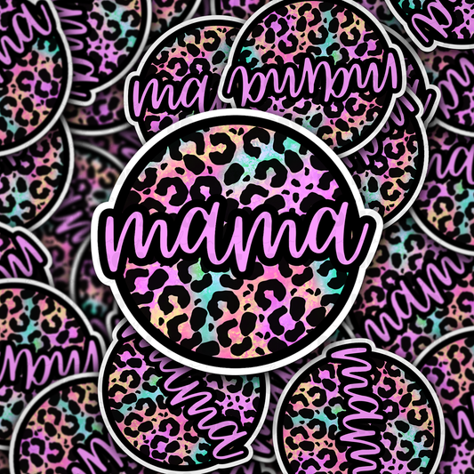 DC 928 Mama pink leopard Die cut sticker 3-5 Business Day TAT