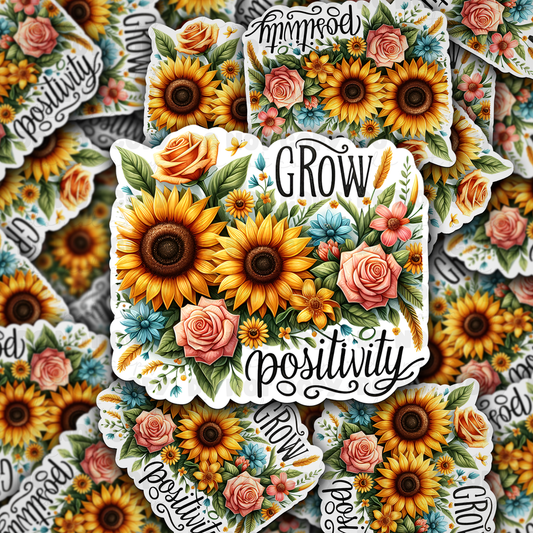 DC 935 Grow positivity Die cut sticker 3-5 Business Day TAT