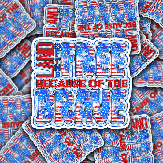 DC 973 Land of the free Die cut sticker 3-5 Business Day TAT