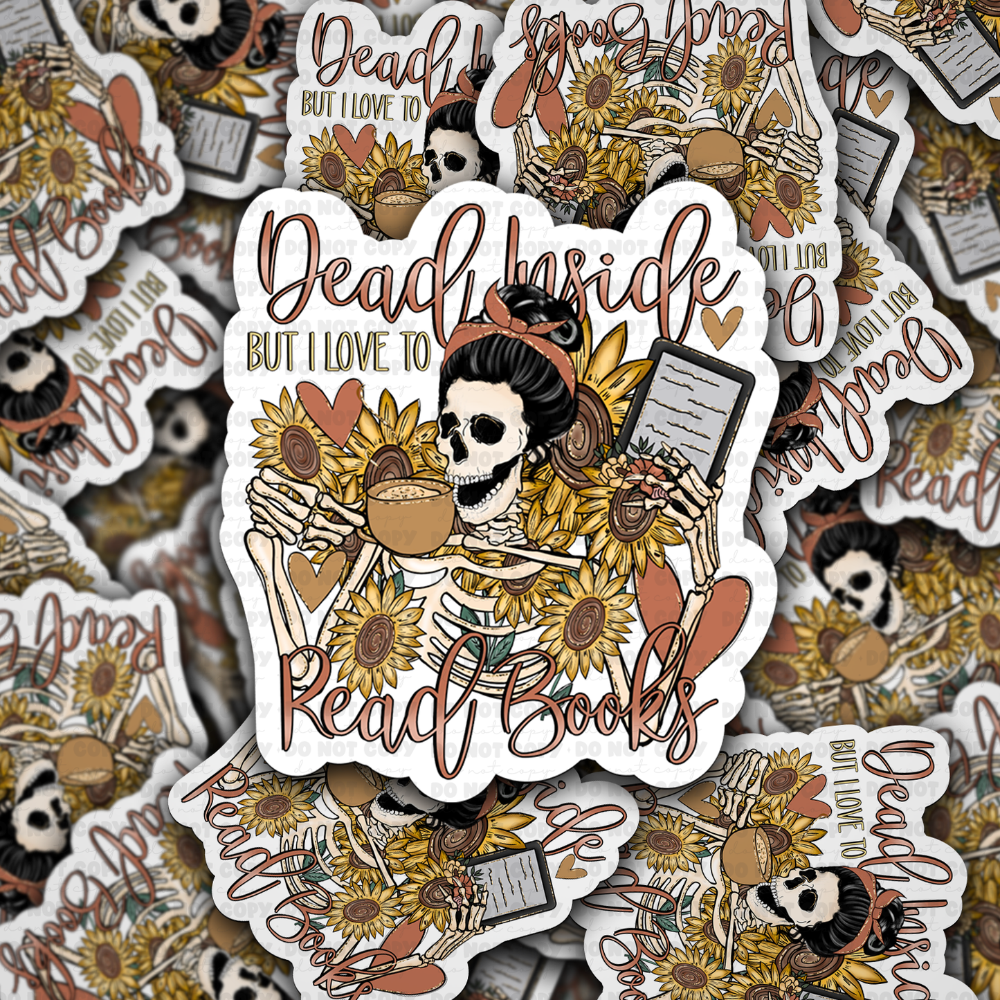 DC 1429 - Dead inside but I love to read books die cut sticker