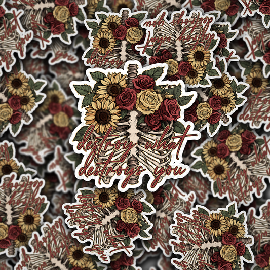 DC 1464 - Destroy what destroys you die cut sticker