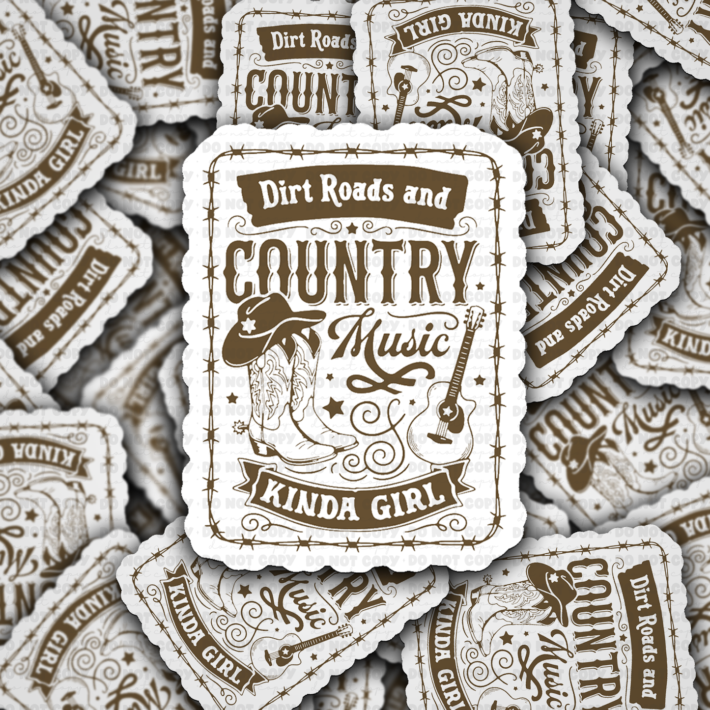 DS - 2496 Dirt roads and country kinda girl Die Cut Sticker