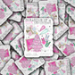 dc485 Dreamin of a pink christmas Die cut sticker 3-5 Business Day TAT