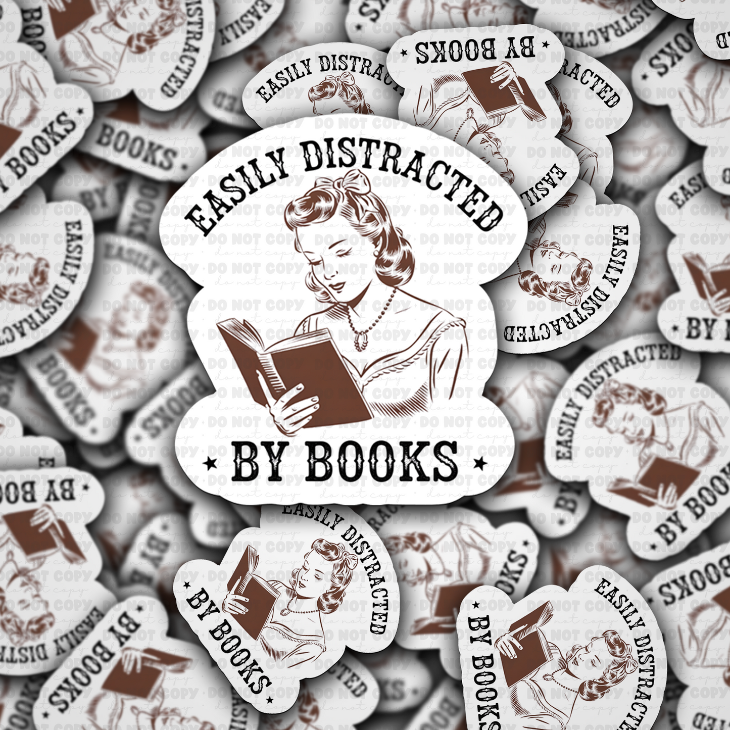 DC 1720 - Easily distracted by books Die Cut Sticker