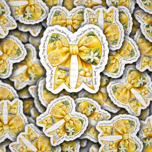 DC 1902 - Easy peasy lemon squeezy bow Die Cut Sticker