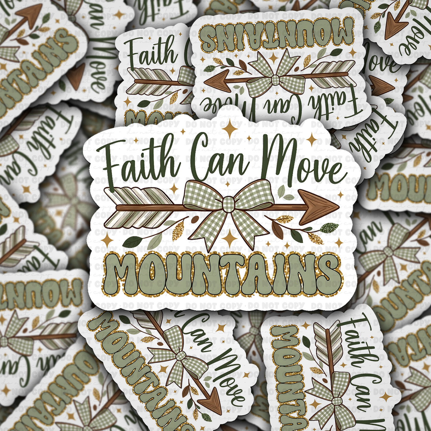 DS 3092 - Faith Can Move Mountains Die Cut sticker